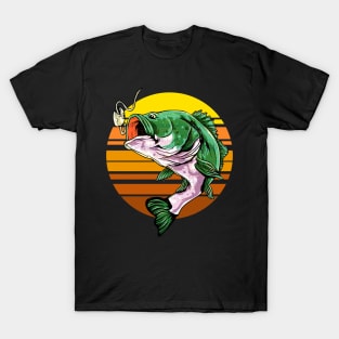 Retro vintag bass fish T-Shirt